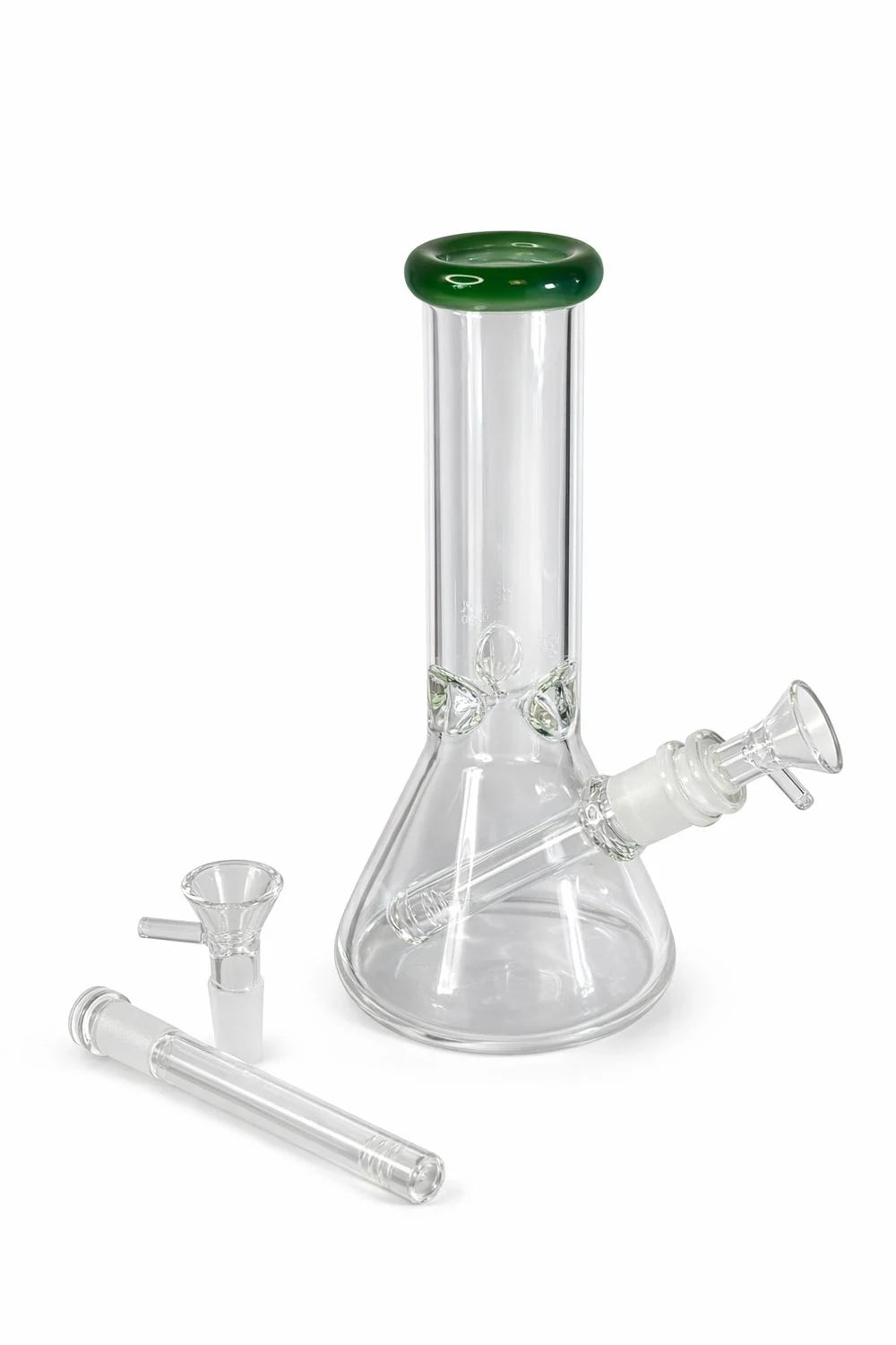 6 in Glass Beaker Bong: Green - YAGA Farms accessory