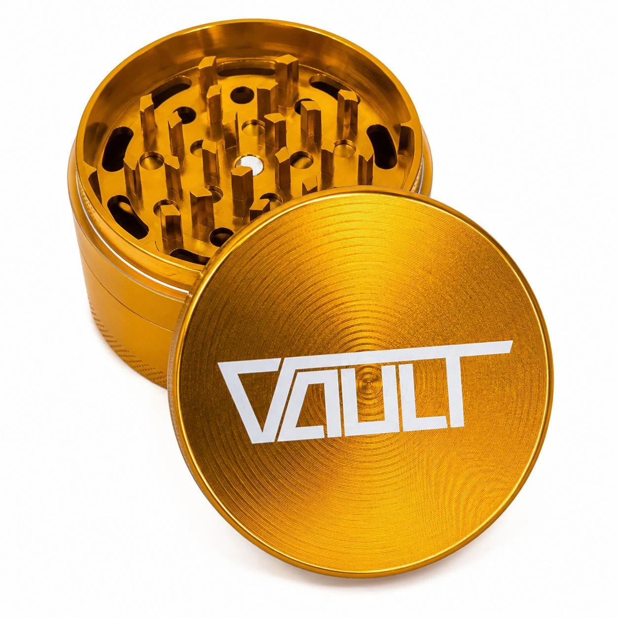 Vault 4-Piece Premium Zinc Alloy Grinder (55 Mm): Gold - YAGA Farms accessory