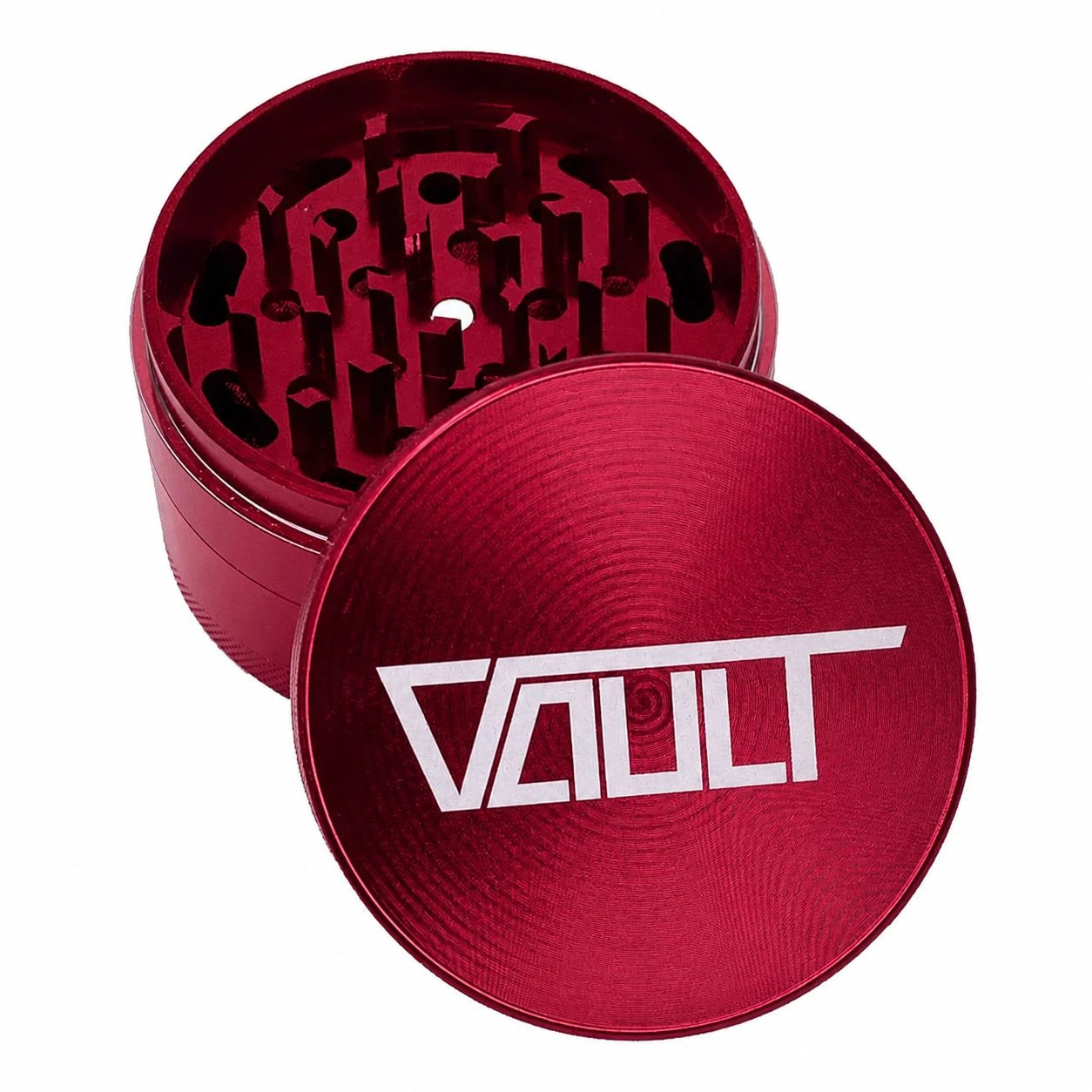 Vault 4-Piece Premium Zinc Alloy Grinder (55 Mm): Red - YAGA Farms accessory