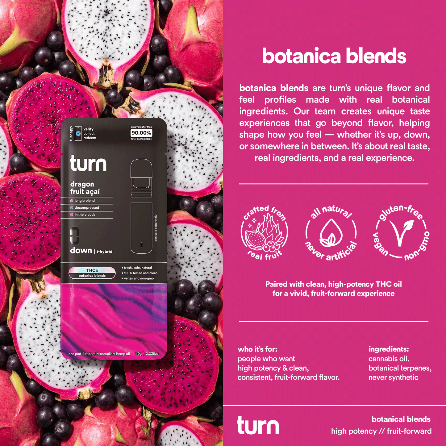 TurnHemp PodPak Pods 1.0g THCa - Dragon Fruit Acai product image 3