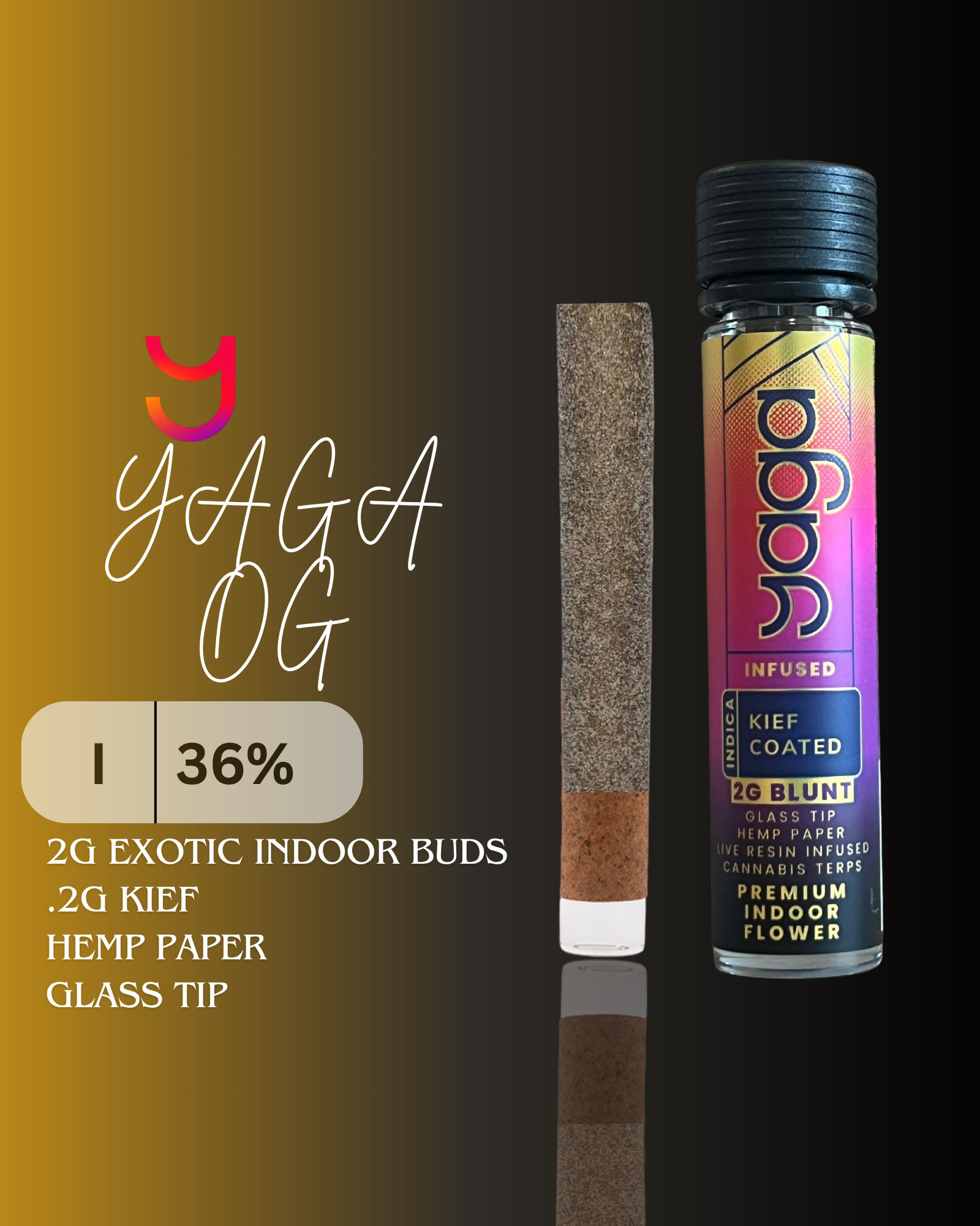 2.2G THCa Kief-Coated Blunt - YAGA OG
