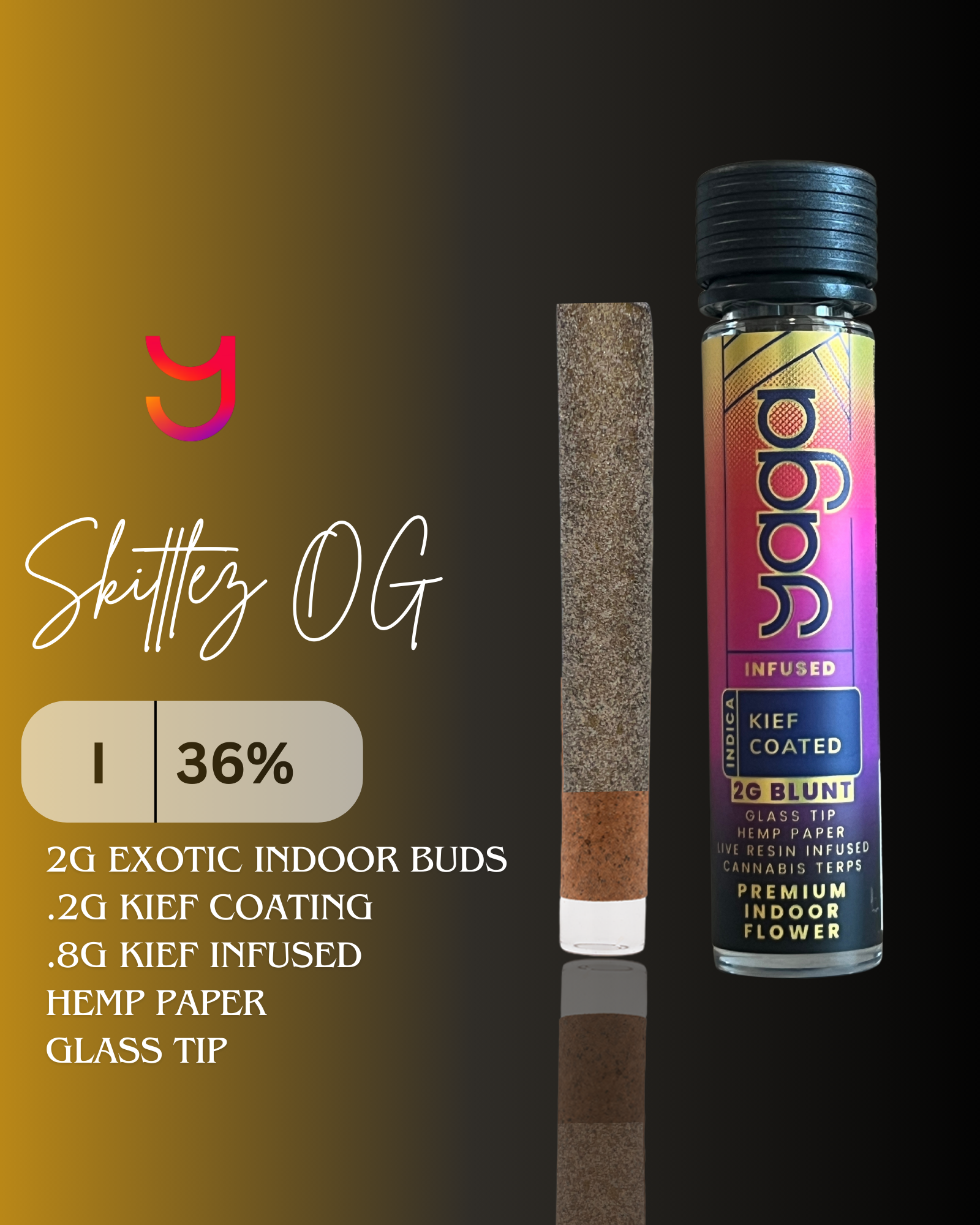 2.2G THCa Kief-Coated Blunt - Skittlez OG