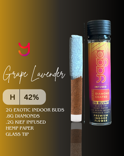 3G Diamond Coated Blunt - Grape Lavender