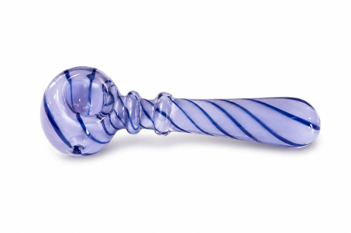 Artistic Glass Pipe 4": Dark Lavender/Blue Swirls - YAGA Farms accessory