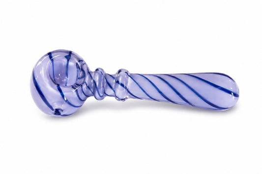 Artistic Glass Pipe 4": Dark Lavender/Blue Swirls - YAGA Farms accessory