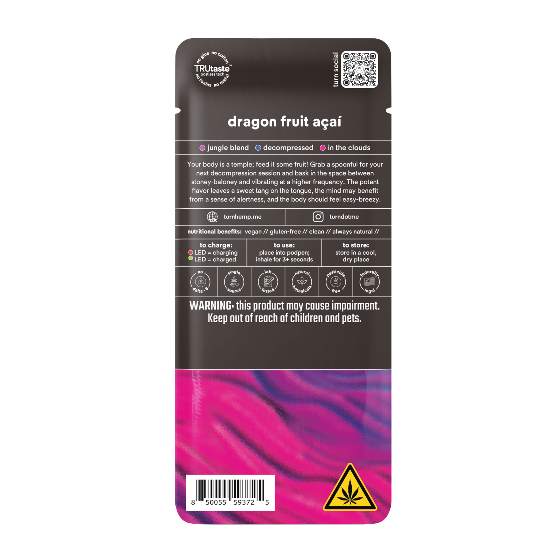 TurnHemp PodPak Pods 1.0g THCa - Dragon Fruit Acai product image 2