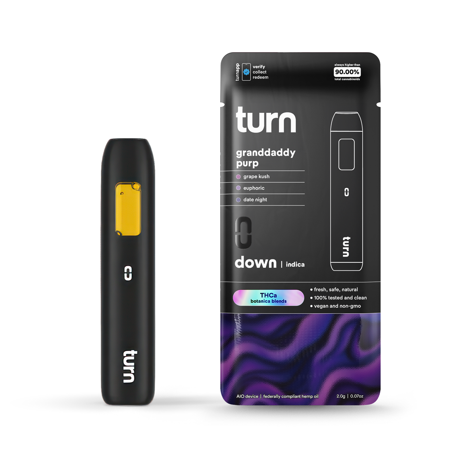 TurnHemp Granddaddy Purp 2.0g THCa all-in-one vape