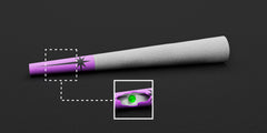 TerpCrusher Flower Cone variety pack by Fluur and Loud Spectrum illustrating the bead inside the tip. 