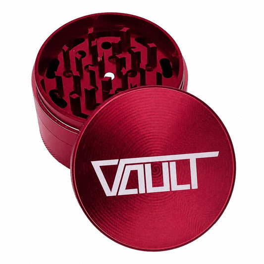 Vault 4-Piece Premium Zinc Alloy Grinder (55 Mm): Red - YAGA Farms accessory