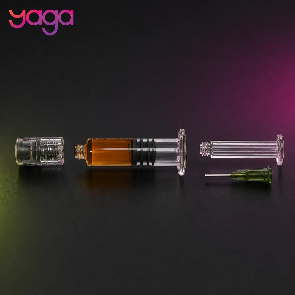 YAGA Farms 1G THCA live resin applicator components and precision dispensing tip