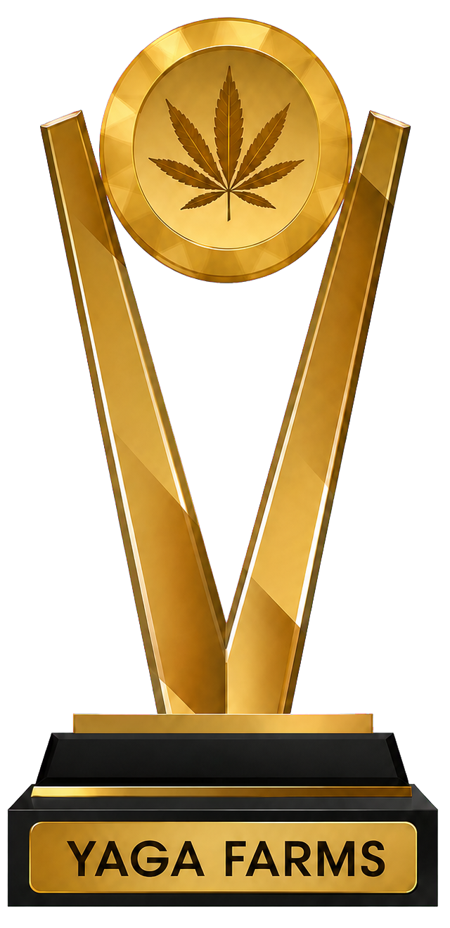 YAGA Farms 2026 hemp flower cultivation award trophy